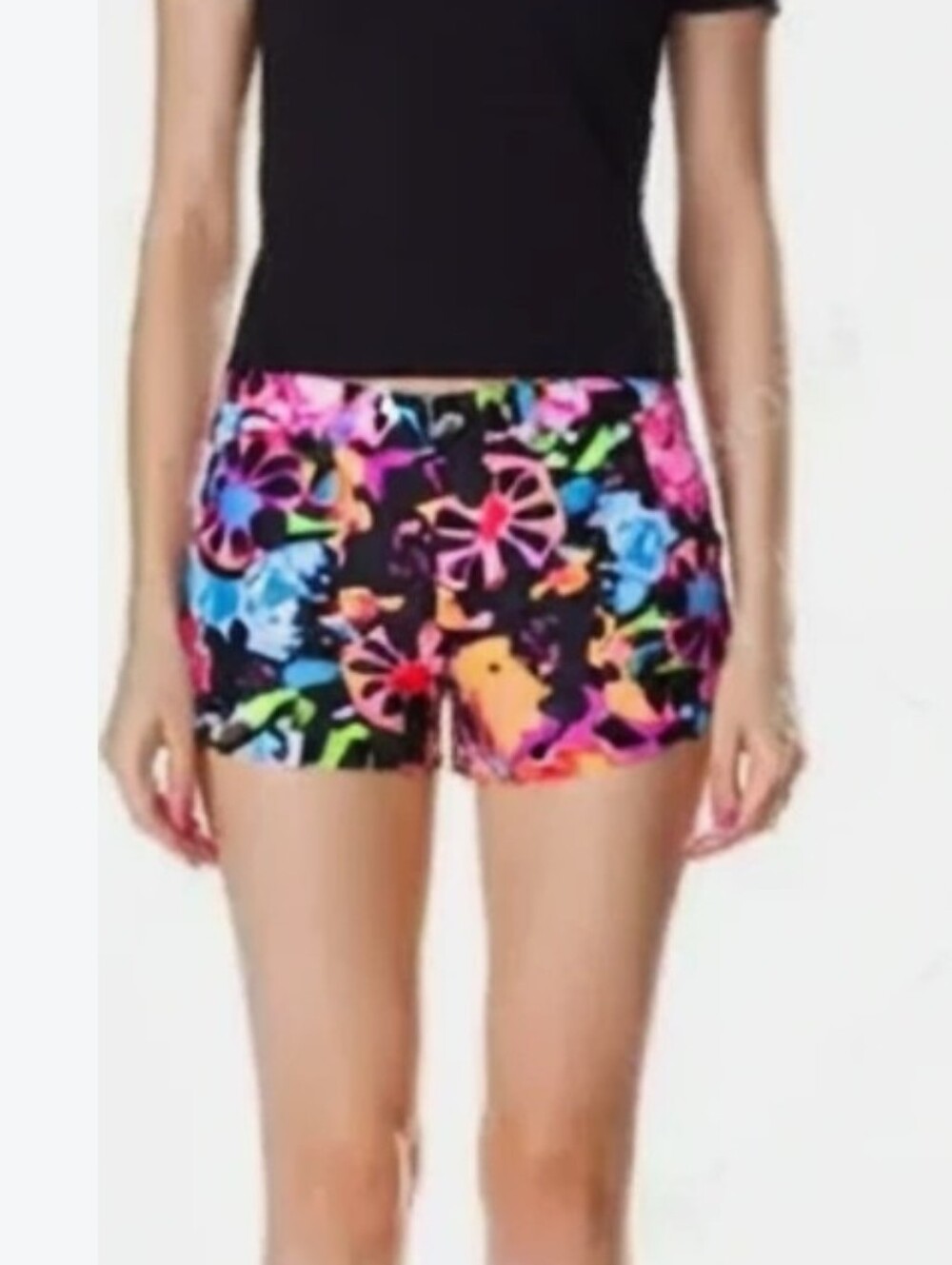 Thakoon Shorts 100% Cotton Shivory Floral Pattern Pink Size 1